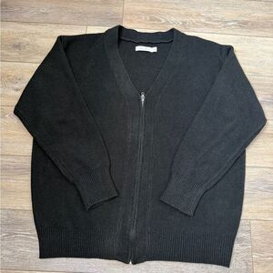 MNML Knit Zip Up Black Sweater Cardigan Sz M/L
